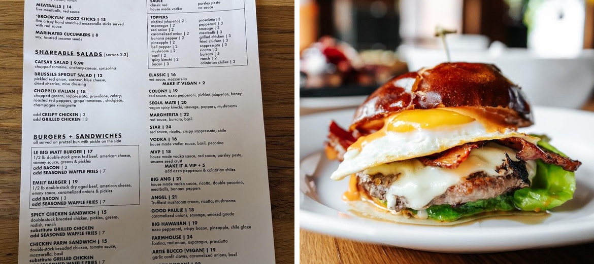 Emmy Squared Pizza: South End Menu